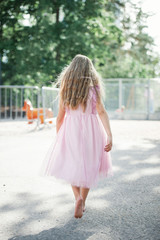 a girl walking away