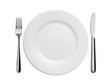 © sumire8 - Dinner Plate, Knife and Fork on white background