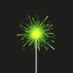 Wall Mural - vector modern fireworks on black background