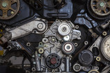 Fototapeta  - Engine of a car, detail