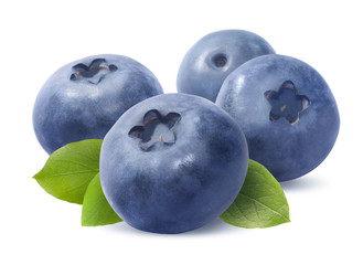 Wall Mural - Blueberry group isolated on white background