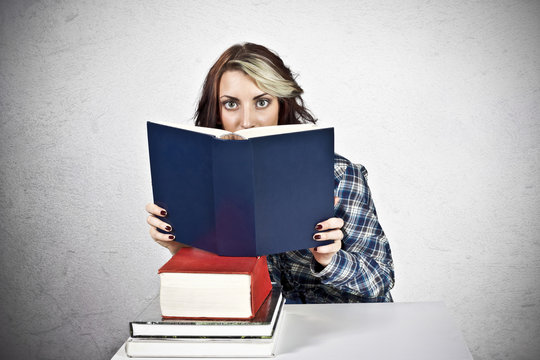 Girl in anxiety for exams