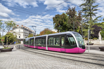 modern tram in dijon