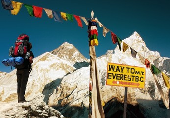 Canvas Print - view of Everest - way to Everest Base Camp - Nepal