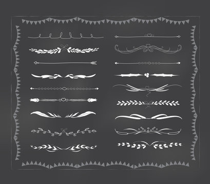 Chalkboard text divider hand drawn vintage