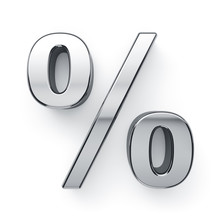 Metalic Percent Sign Symbol - %