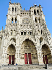 Sticker - front view of medieval Amiens Cathedral