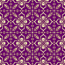 Gold On Purple Floral Pattern