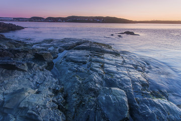 Wall Mural - sunrise, coastal rocks at St. Anthony, Newfoundland