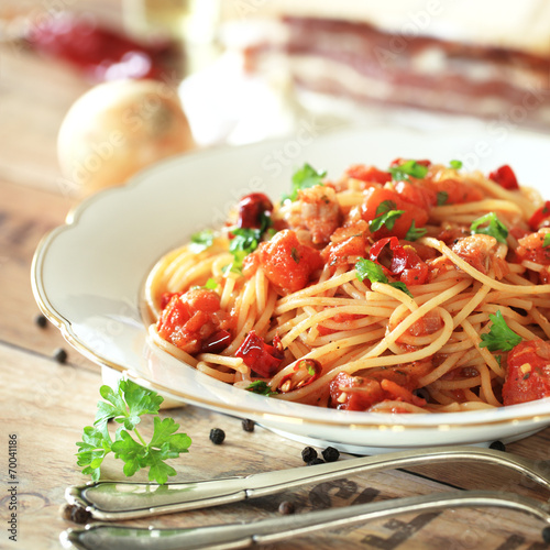 Naklejka - mata magnetyczna na lodówkę Spaghetti na talerzu