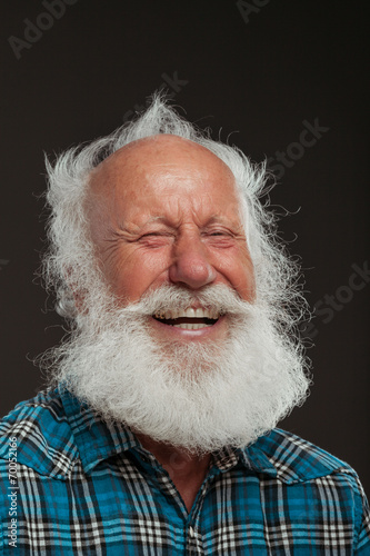 Fotografie, Obraz old man with a long beard with big smile