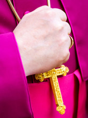 bishops hand laid on the cross called pectoral
