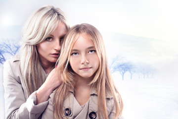 portrait of mother with daughter