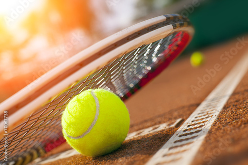 tennis ball on a tennis court