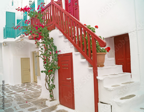 Obraz w ramie Traditional greek house on Mykonos island, Greece