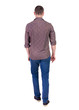 © ghoststone - Back view of going  handsome man in jeans and a shirt.