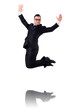 © Elnur - Jumping businessman isolated on the white
