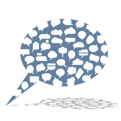 Canvas Print - speech bubble made from small bubbles