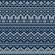 Knitted Seamless Pattern In Fair Isle Style