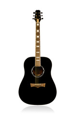 Classical acoustic black guitar