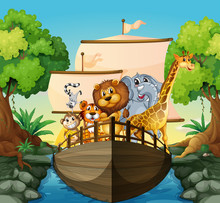 Animals And Boat
