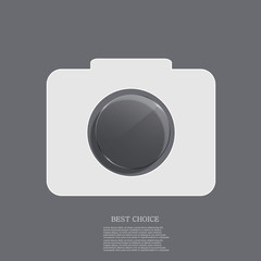 Vector modern camera icon with circle glass