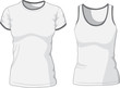 Blank Women's t-shirt and singlet. Vector