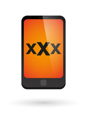 smartphone with a triple x sign