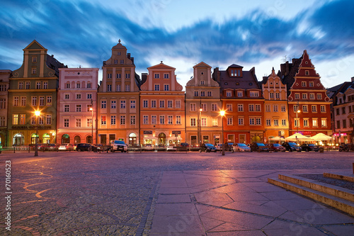 Nowoczesny obraz na płótnie Wrocław stare miasto wieczorem