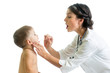 © Oksana Kuzmina - doctor examining little boy isolated on white background