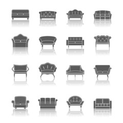 Poster - Sofa icon black