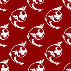 Poster - Retro royal floral seamless pattern