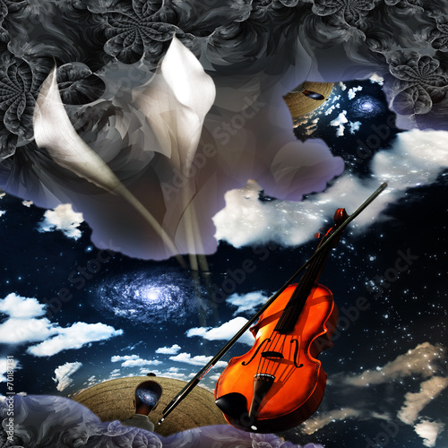 Obraz w ramie Violin Abstract
