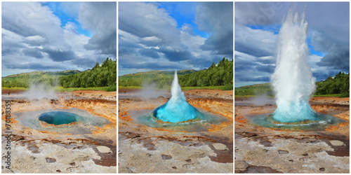 Fotomural Three phases of the eruption of the geyser