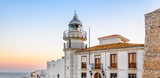 Lighthouse in historical center of Peniscola, Valencia, Spain