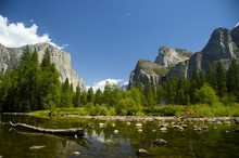 View Of Yosemite Valley And Mountains