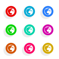 Poster - earth flat icon vector set