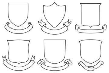 Wall Mural - shields and banners set