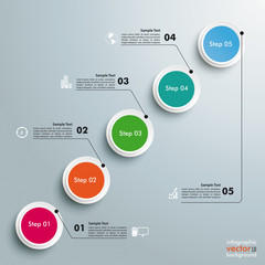 Wall Mural - circles chart 5 steps