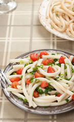 Canvas Print - Spaghetti with tomato and onion