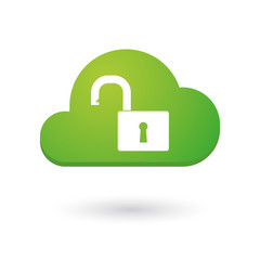 Sticker - Cloud icon with an open lock