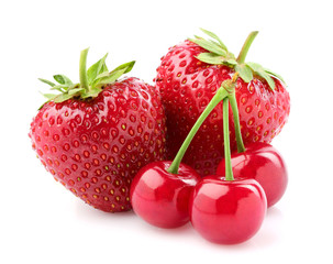 Poster - Strawberry with cherry.