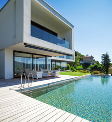 Wall Mural - Pool and modern house