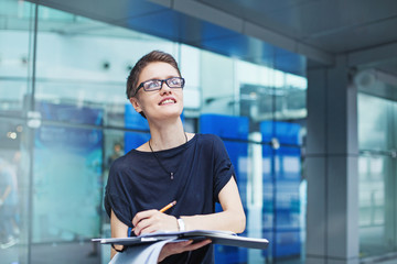 young modern female worker