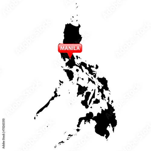 Map With The Capital In A Red Bubble Philippines Buy