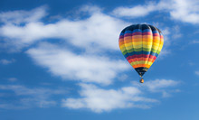 Hot Air Balloon Over Blue Sky