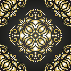 Wall Mural - Damask Seamless Vector Pattern. Orient Background
