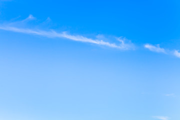 Wall Mural - clear blue sky with narrow white cloud in morning