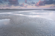 Low Tide On North Sea Beach