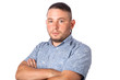 © traza - Attractive adult man with stubble in summer shirt
